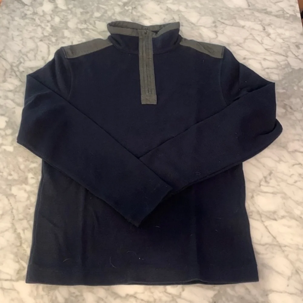 Banana republic quarter zip pullover navy with gray size small